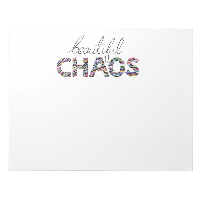 Bloco De Notas Positive Motivational Text Beautiful Chaos (Frente)