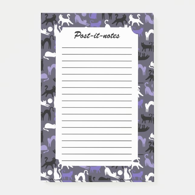 Bloco De Notas Posse de Gato Gótico Adorável em Ioga (Frente)