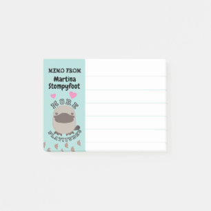 Bloco De Notas Post-it animais bonitos da chalaça das pegadas do