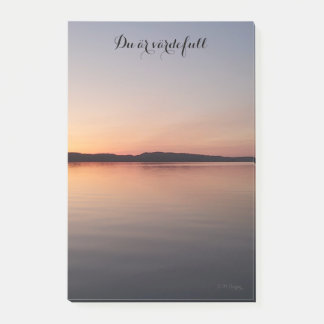 Bloco De Notas Post it block med solnedgång