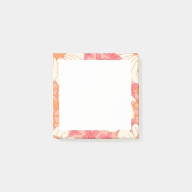 Bloco De Notas Post-It Floral Rosa (Frente)