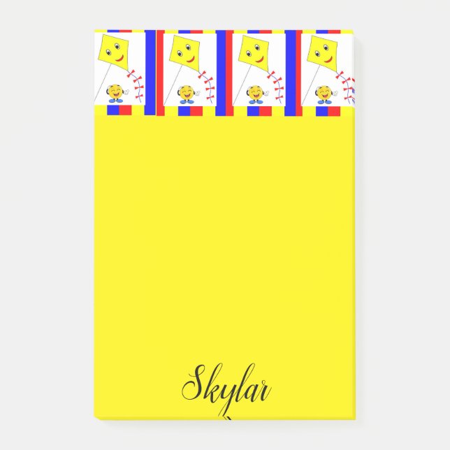 Bloco De Notas Post-it Notes Amarelo Kite (Frente)