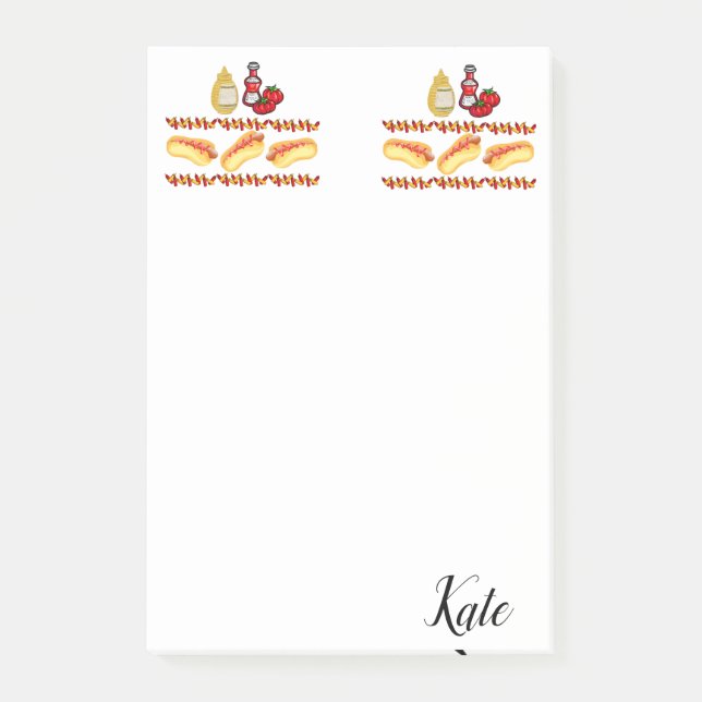 Bloco De Notas Post-it Notes Cachorros Quentes Molho de Tomate Mo (Frente)