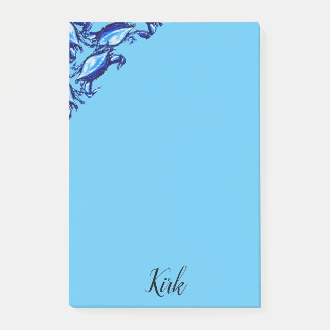 Bloco De Notas Post-it Notes Caranguejos Azuis (Frente)