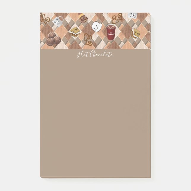 Bloco De Notas Post-it Notes Chocolate Quente Marshmallow (Frente)