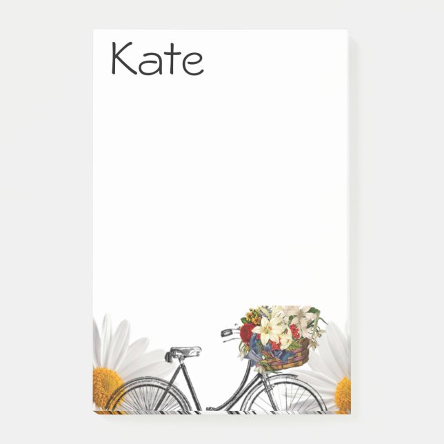 Bloco De Notas Post-it Notes Floral Bike (Frente)