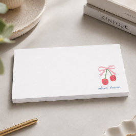 Bloco De Notas Post-It Notes | Laço Cortado Cereja Coquette