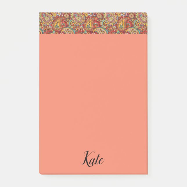 Bloco De Notas Post-it Notes Paisley (Frente)