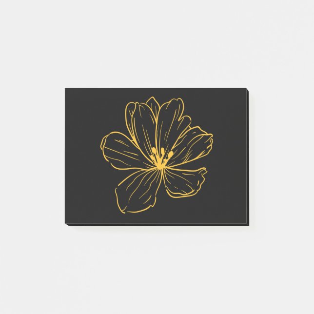 Bloco De Notas Post-it® Petite fleur jaune - Kook Art (Frente)