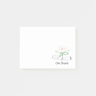 Bloco De Notas Post-it verdes cor-de-rosa do OM Shanti Lotus