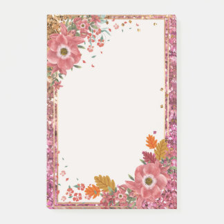 Bloco De Notas Posta de quadros de flores nas notas