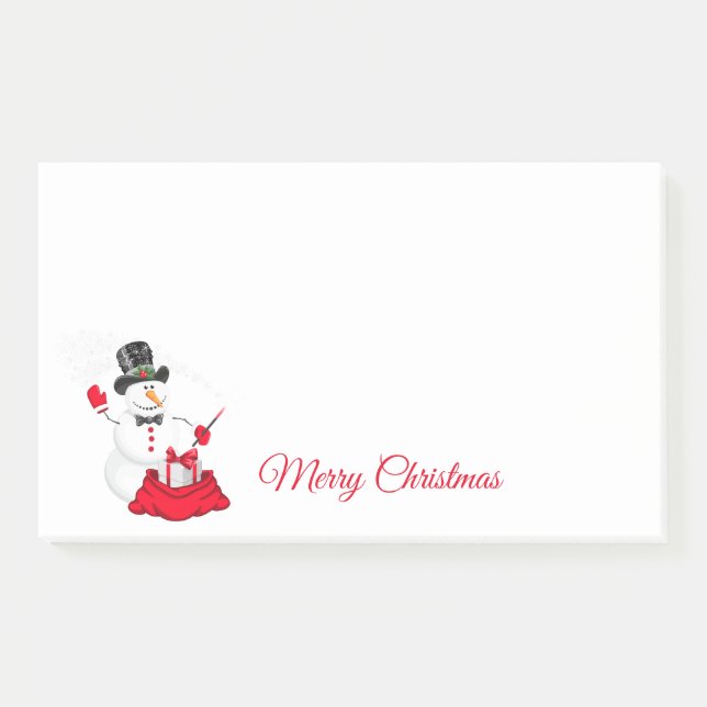 Bloco De Notas Posta de Snowman (Frente)