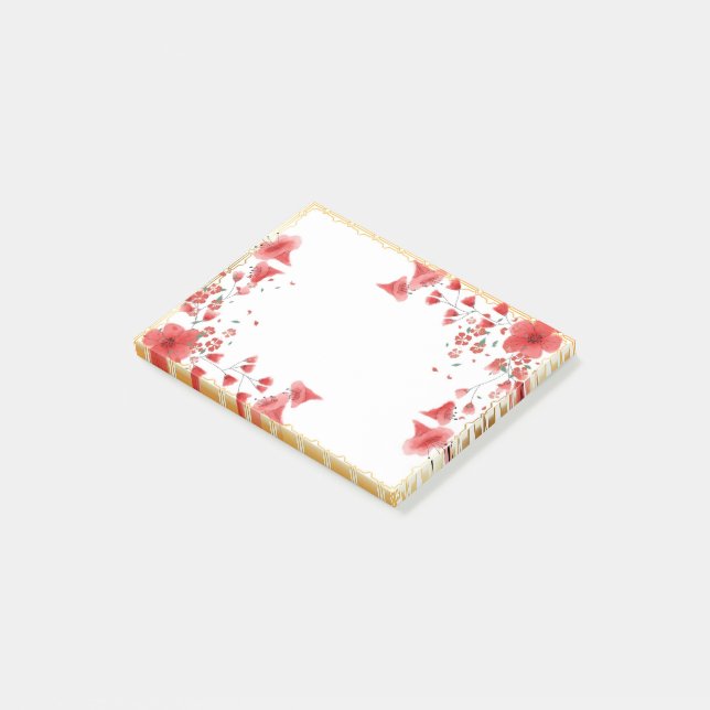 Bloco de notas Postado de quadro rosa (Inclinado)