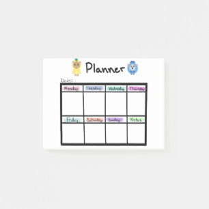 Bloco De Notas Postar Notas do Planejador Semanal
