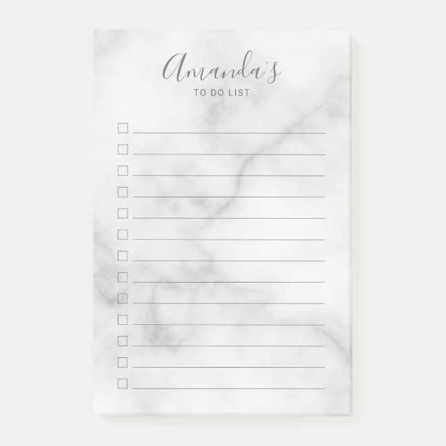 Bloco De Notas Postar o Marble Branco para Fazer do Script Modern (Frente)