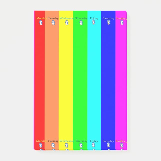 Bloco De Notas Poste-it Notas Dias da Semana Pinguim da Greve (Frente)