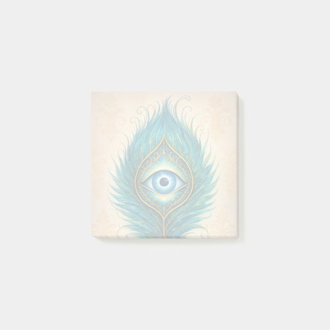 Bloco De Notas Posted Notes Peacock Feather Design (Frente)