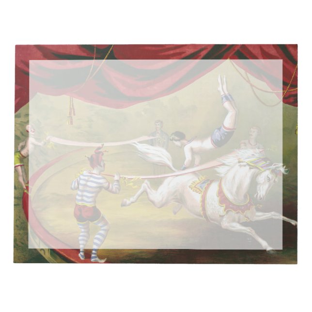 Bloco De Notas Poster de Circo Mostrando Acrobat Executando Em Ca (Frente)