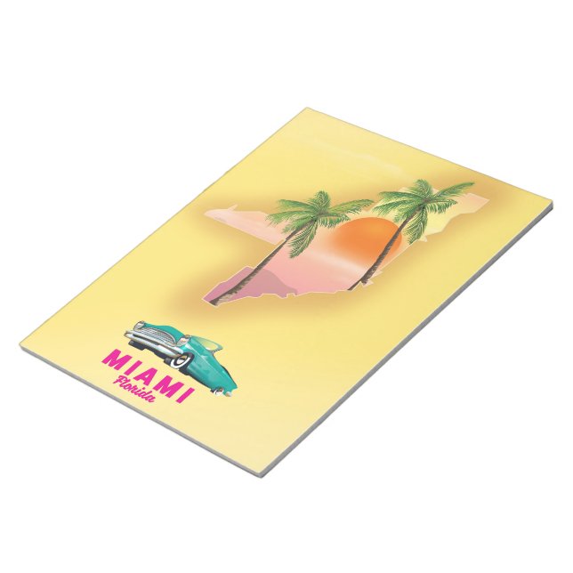 Bloco De Notas Poster de mapa ilustrado de Miami Flórida (Inclinado)