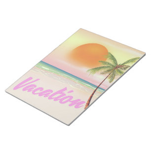 Bloco De Notas poster de praia de Vacinação de 1980