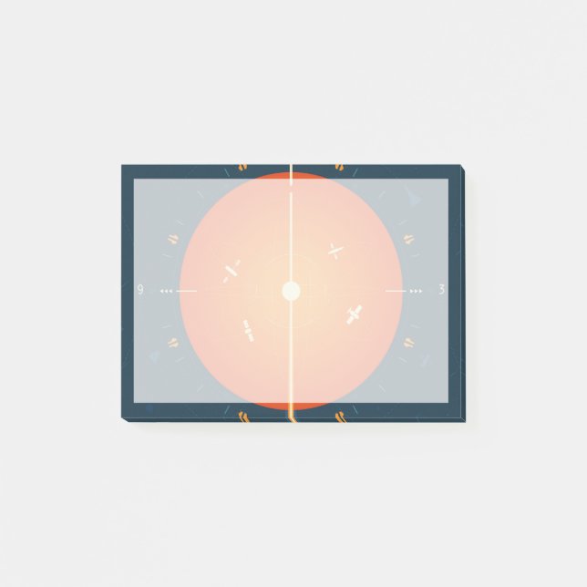 Bloco De Notas Poster de relógio atômico de espaço profundo, vers (Frente)