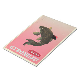 Bloco De Notas Poster de viagens de estilo de vintage da Coreia d
