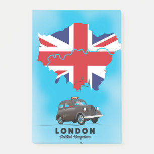 Bloco De Notas Poster de viagens de mapa ilustrado de Londres