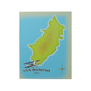 Bloco De Notas Poster de viagens do mapa Elba Itália