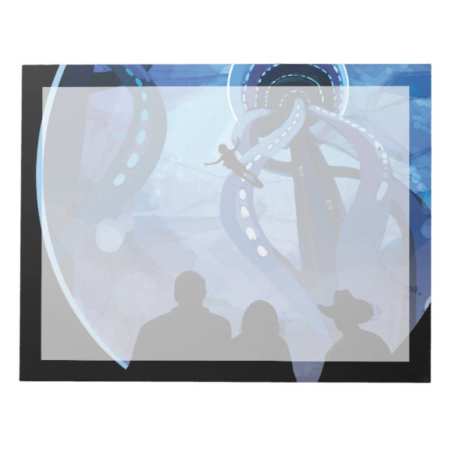 Bloco De Notas Poster de viagens Espacial Retroativo - Lua Europa (Frente)