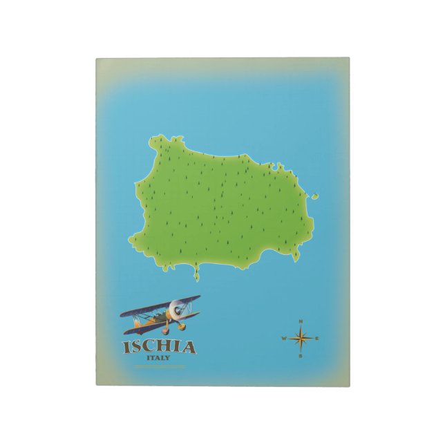 Bloco De Notas Poster de viagens Itália Ischia (Invertido)