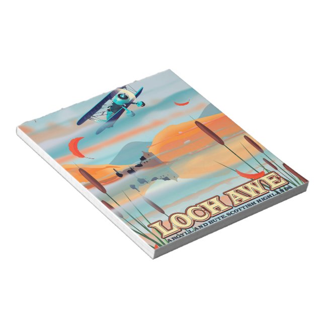 Bloco De Notas Poster de viagens Loch Awe Scotland (Inclinado)