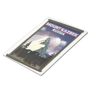 Bloco De Notas Poster de viagens russo de Monte Kazbek.