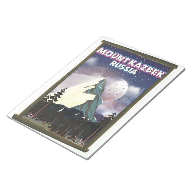 Bloco De Notas Poster de viagens russo de Monte Kazbek. (Inclinado)