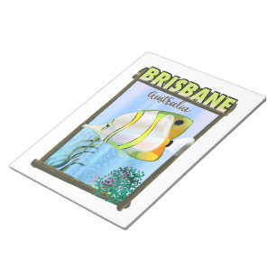 Bloco De Notas Poster de viagens tropical de Brisbane Austrália