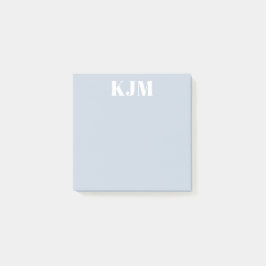 Bloco De Notas Postit Azul Poeirento Monogramado Simples