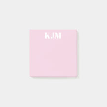 Postit Rosa Simples Monogramada