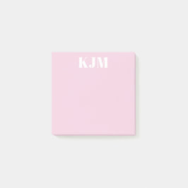 Bloco De Notas Postit Rosa Simples Monogramada