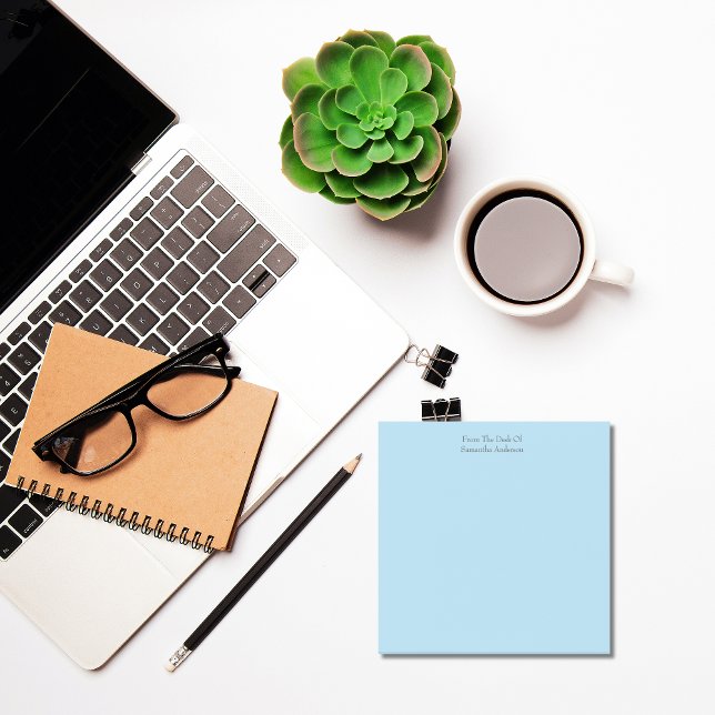 Bloco De Notas Posto Azul Claro Personalizado - suas placas de No (Personalized Light Blue Post-it-notes.  3x3 inches.)