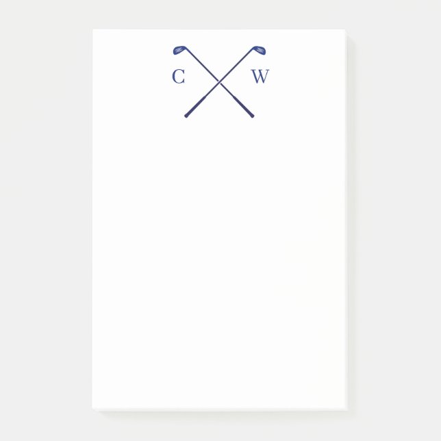 Bloco De Notas Posto Azul do Clube Monograma Personalizado (Frente)