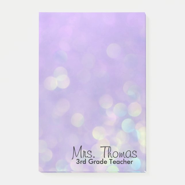 Bloco De Notas Posto Bokeh Notas 4x6 (Roxo) (Frente)