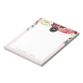 Bloco De Notas Posto Chic Floral Monograma It NotePad