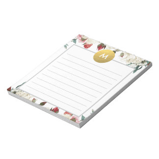 Bloco De Notas Posto Chic Floral Monograma It NotePad