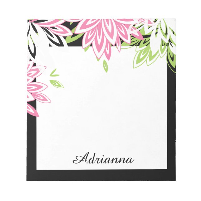 BLOCO DE NOTAS POSTO CHIC-IT-NOTE_PINK/VERDE/FLORAL BRANCO (Frente)