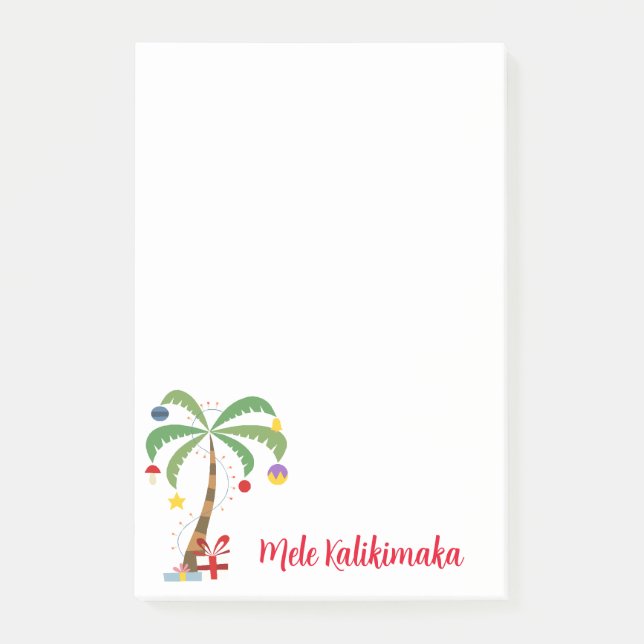 Bloco De Notas Posto de Árvore Feriada-it-Notes-Mele Kalikimaka (Frente)