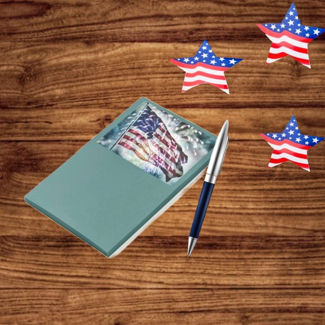 Bloco De Notas Posto de Backdrop do Fireworks - Notas de Ti (Plan your patriotic activities, with notes to your loved ones, and friends!)