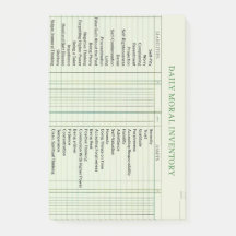 Posto de Cartão de Inventário Moral Diário