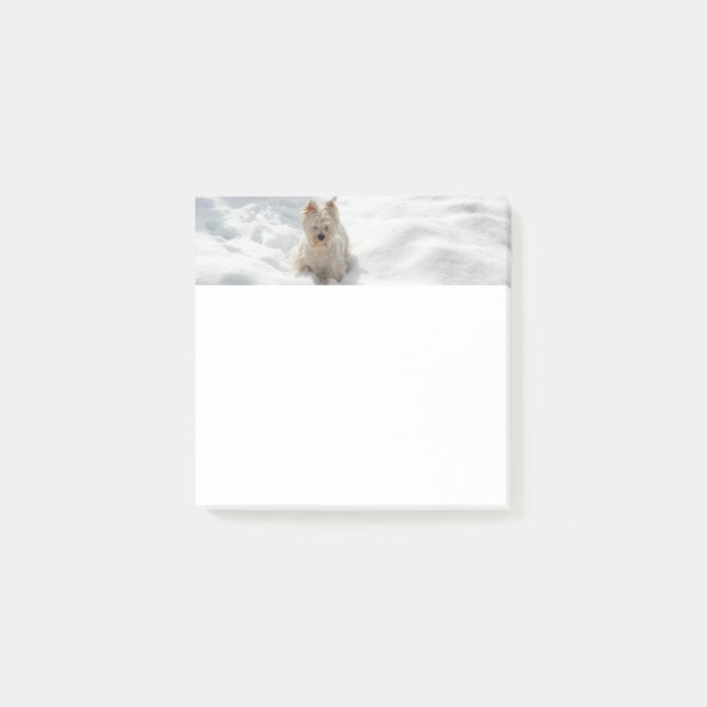 Bloco De Notas Posto de Fotografias do Cão Branco da Neve (Frente)