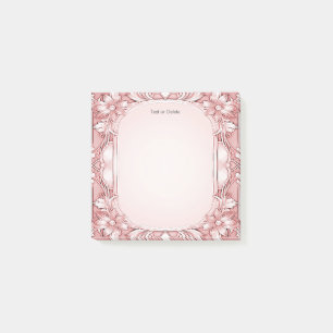 Bloco De Notas Posto de quadros vermelhos cor-de-rosa
