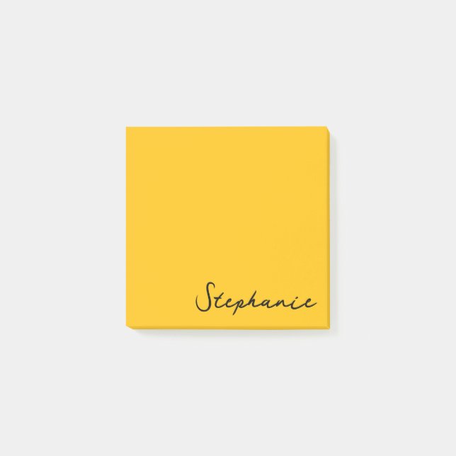 Bloco De Notas Posto de Script Amarelo Personalizado - Notas Adic (Frente)