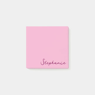 Bloco De Notas Posto de Script Rosa Personalizado - suas Notas Ad